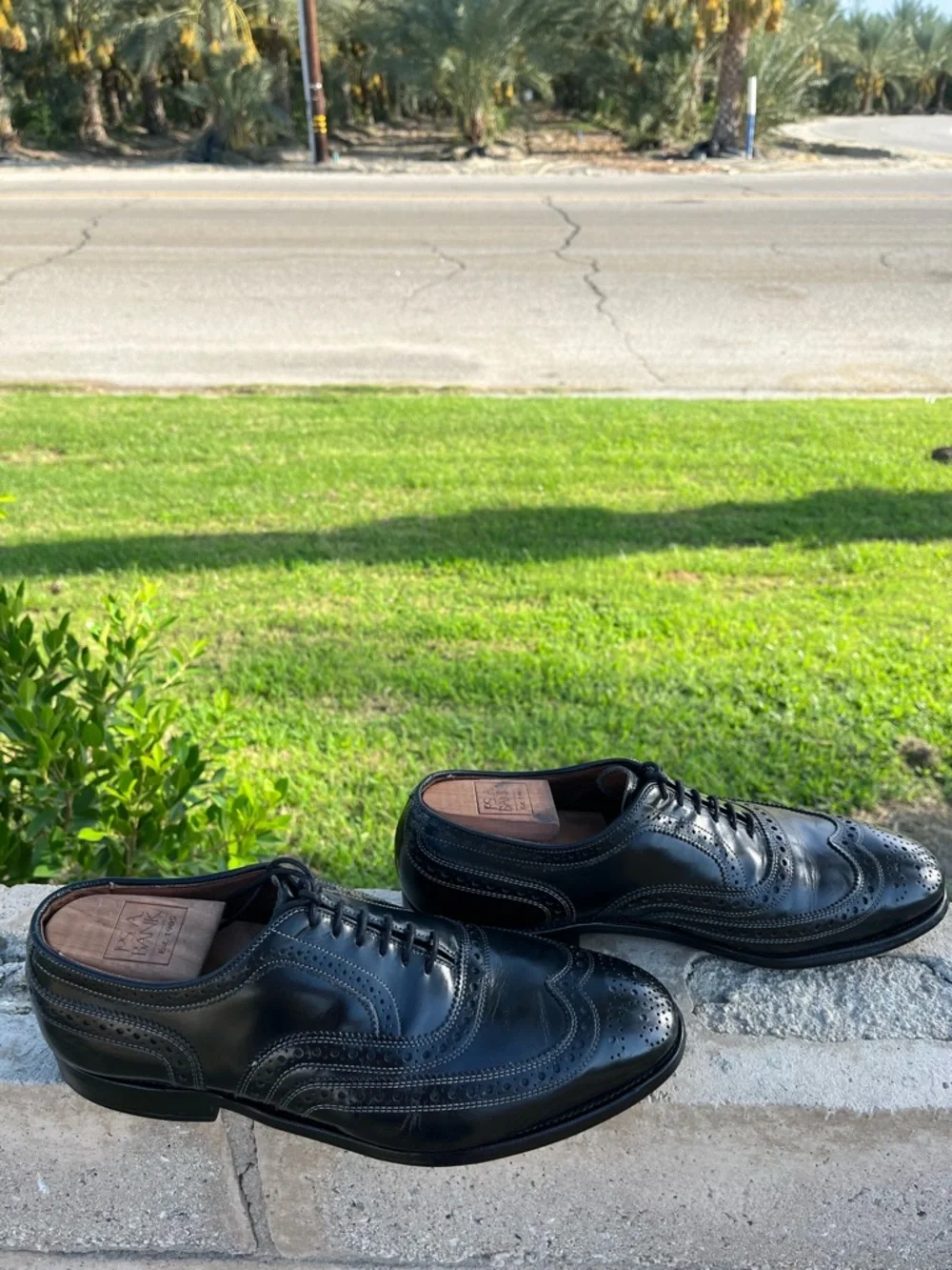 Allen Edmonds McAllister Men’s Black Leather Wingtip Brogue Oxfords Dress 9D